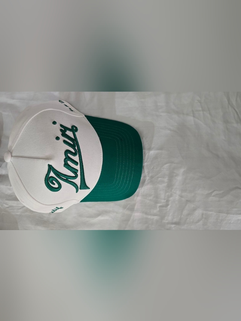 White and Green Script Baseball Cap
